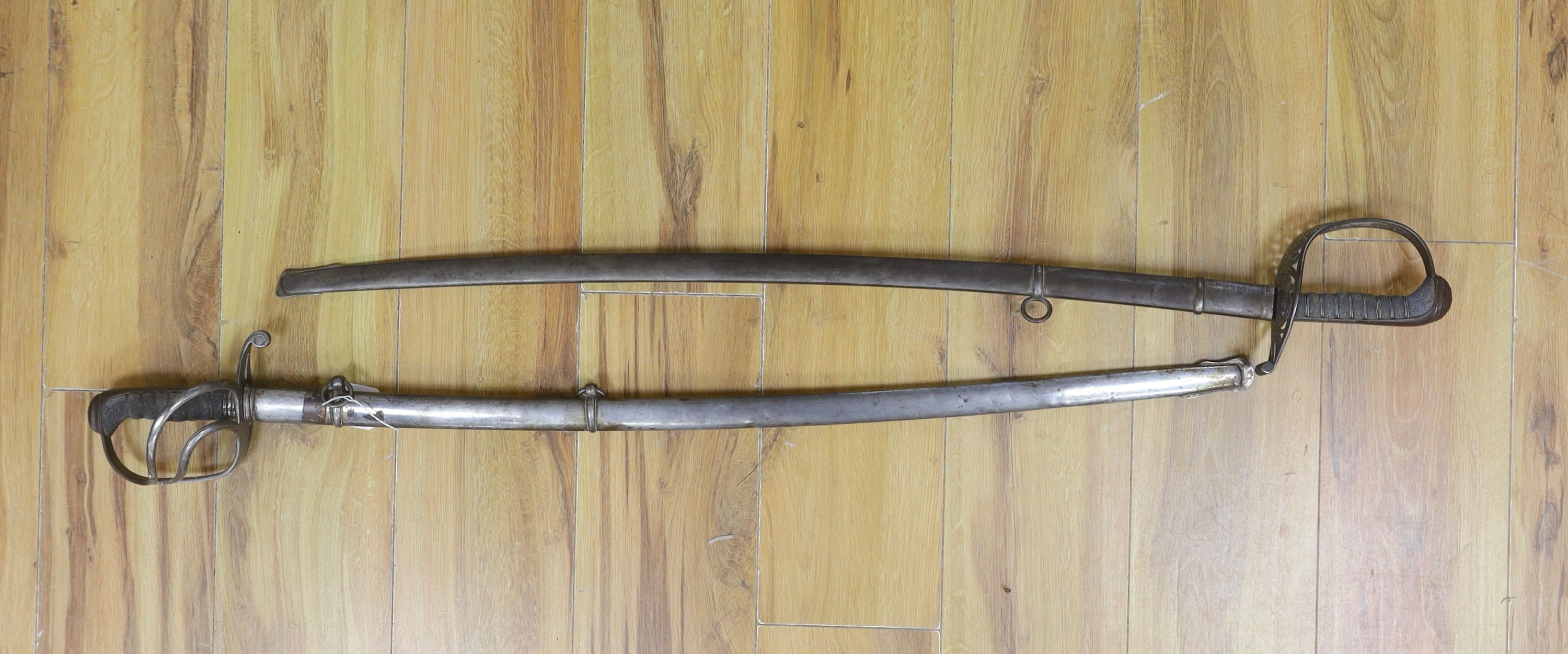 Two late 19th century cavalry sabres